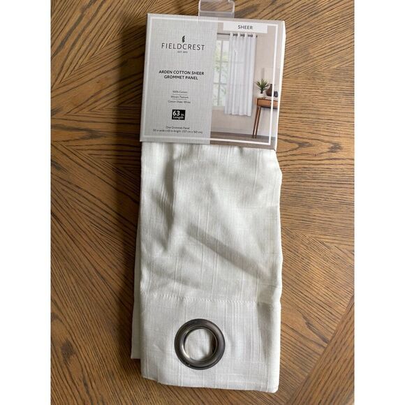 Fieldcrest Window long Curtain Panel Sheer Grommet Arden Cotton - Picture 2 of 6